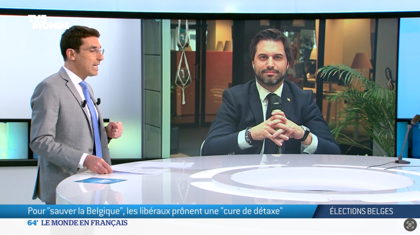 Georges-Louis Bouchez invité du “Grand angle » de TV5 Monde