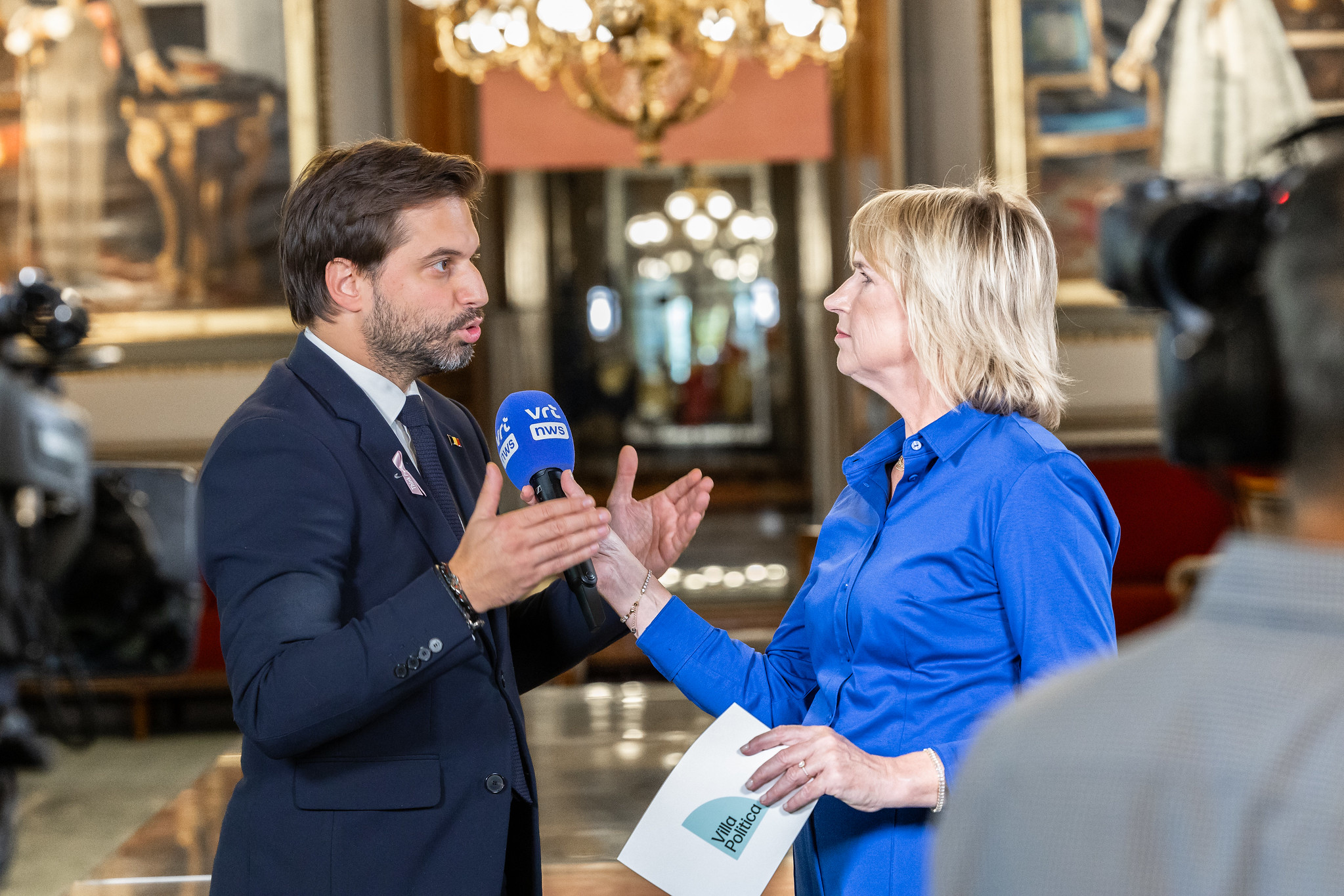 Georges-Louis Bouchez in Vlaamse tv-studio’s na nieuwe verkiezingsoverwinning MR